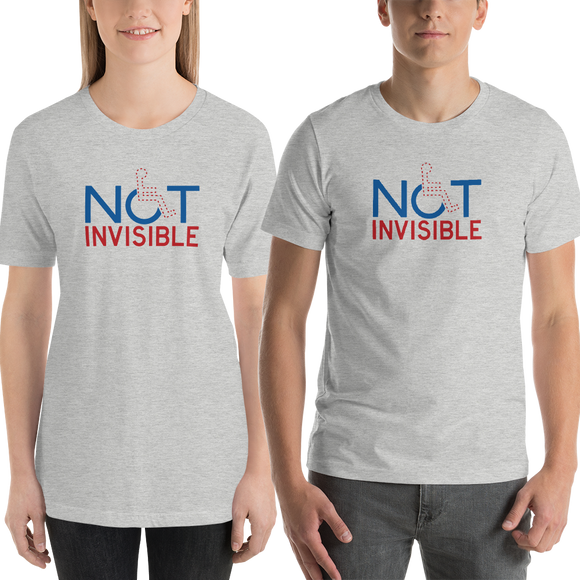 Shirt not invisible disabled disability special needs visible awareness diversity wheelchair inclusion inclusivity impaired acceptance
