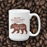 coffee mug Never Underestimate the power of a Special Needs Papa Bear! dad father parent parenting man male