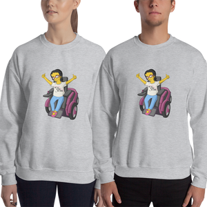sweatshirt Not All Actor Use Stairs yellow cartoon Raising Dion Esperanza Netflix Sammi Haney ableism disability rights inclusion wheelchair actors disabilities actress