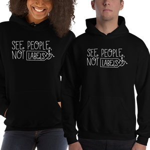 hoodie See people not labels label disability special needs awareness diversity wheelchair inclusion inclusivity acceptance