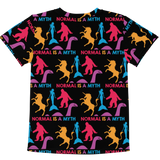 Normal is a Myth (Bigfoot, Mermaid, Unicorn & Loch Ness Monster Pattern) Kids Crew Neck T-shirt