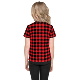 Don't Hate Different (Buffalo Plaid Unisex Kids Crew Neck T-shirt)