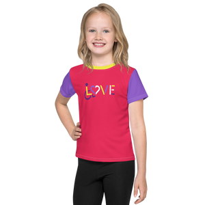 LOVE (for the Disability Community) Kid's Color Block Crew Neck T-shirt