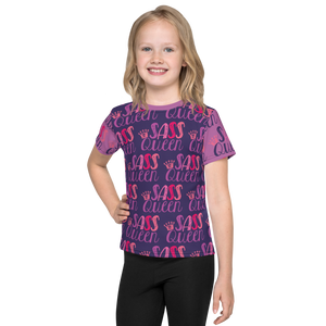 Sass Queen Color Block Kids Crew Neck T-shirt