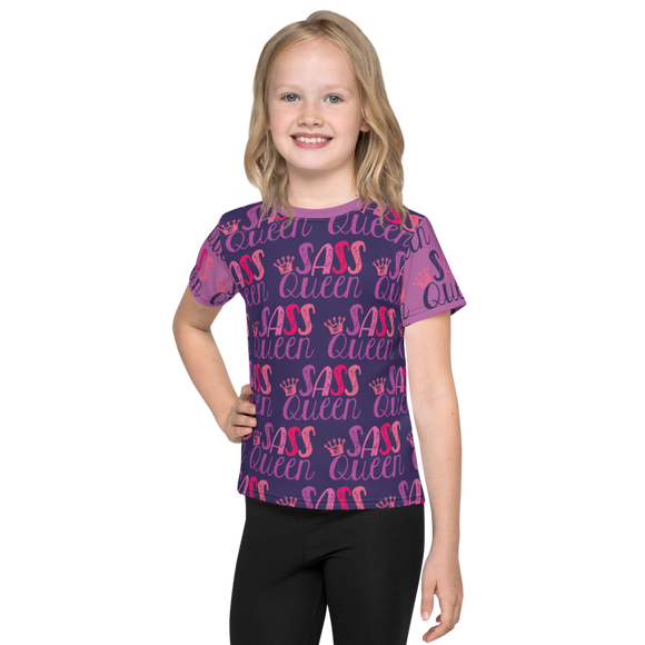 Sass Queen Color Block Kids Crew Neck T-shirt