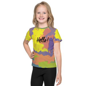 Hello! (Friendly) Colorful Unisex Kids Crew Neck T-shirt