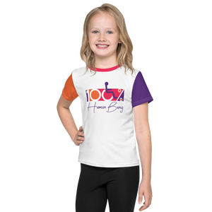 100% Human Being (Color Block) Unisex Kids Crew Neck T-shirt