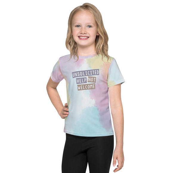 Unsolicited Help Not Welcome (Colorful) Unisex Kids Crew Neck T-shirt