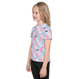 Disability Themed Small Patchwork (Unisex Kids Crew Neck T-shirt) Pastel Colors