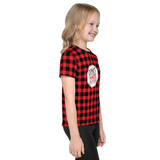 Don't Hate Different (Buffalo Plaid Unisex Kids Crew Neck T-shirt)