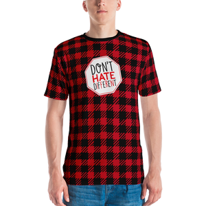Don't Hate Different (Buffalo Plaid Men's Crew Neck T-shirt)