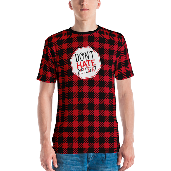 Don't Hate Different (Buffalo Plaid Men's Crew Neck T-shirt)