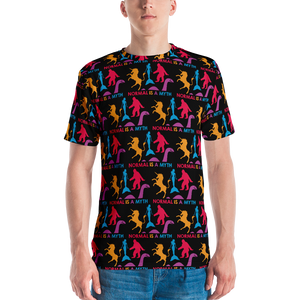 Normal is a Myth (Bigfoot, Mermaid, Unicorn & Loch Ness Monster Pattern) Men's Crew Neck T-shirt