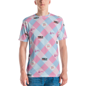 Disability Themed Small Patchwork (Men's Crew Neck T-shirt) Pastel Colors