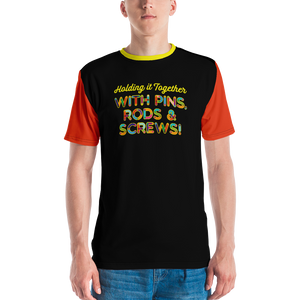Holding It Together with Pins, Rods & Screws (Color Block Men's Crew Neck T-shirt)