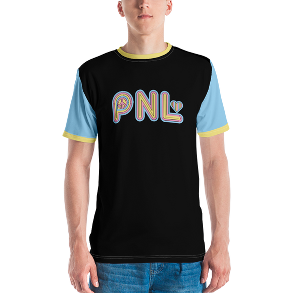Peace and Love (PNL) Unisex Color Block Men's Crew Neck T-shirt