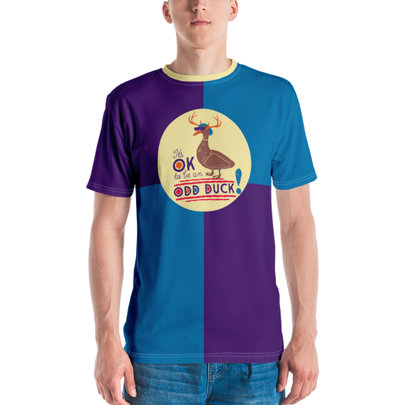 It's OK to be an Odd Duck! Color Block Men's Crew Neck T-shirt