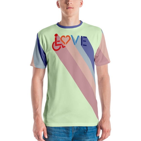 Love for the Disability Community (Rainbow Shadow) Men's Crew Neck T-shirt