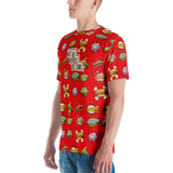 Not All Heroes Use Stairs (Men's Crew Neck T-shirt) Comic Book Speech Bubbles Pattern