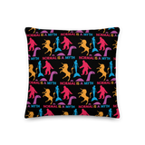 Normal is a Myth (Bigfoot, Mermaid, Unicorn & Loch Ness Monster Pattern) Premium Pillow