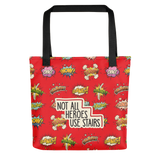 Not All Heroes Use Stairs (Tote Bag) Comic Book Speech Bubbles Pattern