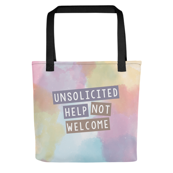 Unsolicited Help Not Welcome (Colorful) Tote Bag