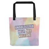 Unsolicited Help Not Welcome (Colorful) Tote Bag