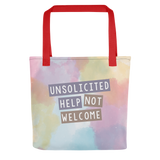 Unsolicited Help Not Welcome (Colorful) Tote Bag
