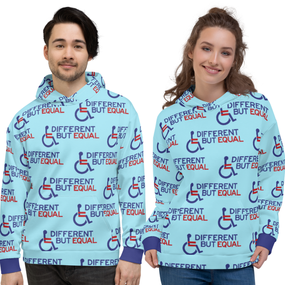 Different but Equal (Disability Equality Logo Pattern) Unisex Hoodie