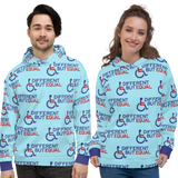 Different but Equal (Disability Equality Logo Pattern) Unisex Hoodie