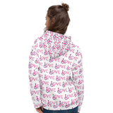 LOVE (for the Disability Community) Pattern - Women's White Hoodie