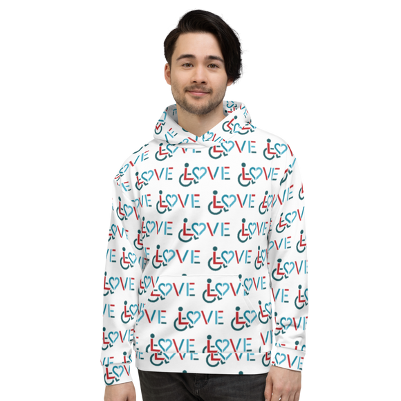 LOVE (for the Disability Community) Pattern - Men's Hoodie