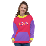 LOVE (for the Disability Community) Unisex Color Block Hoodie