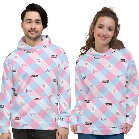 Disability Themed Small Patchwork (Unisex Hoodie) Pastel Colors