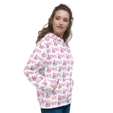 LOVE (for the Disability Community) Pattern - Women's White Hoodie