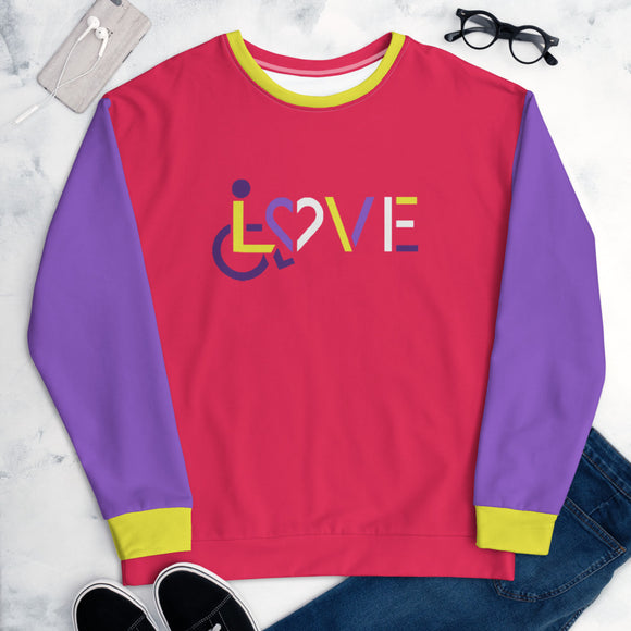 LOVE (for the Disability Community) Unisex Sweatshirt