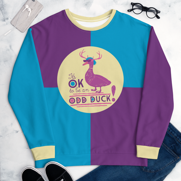 It's OK to be an Odd Duck! Color Block Unisex Sweatshirt V1