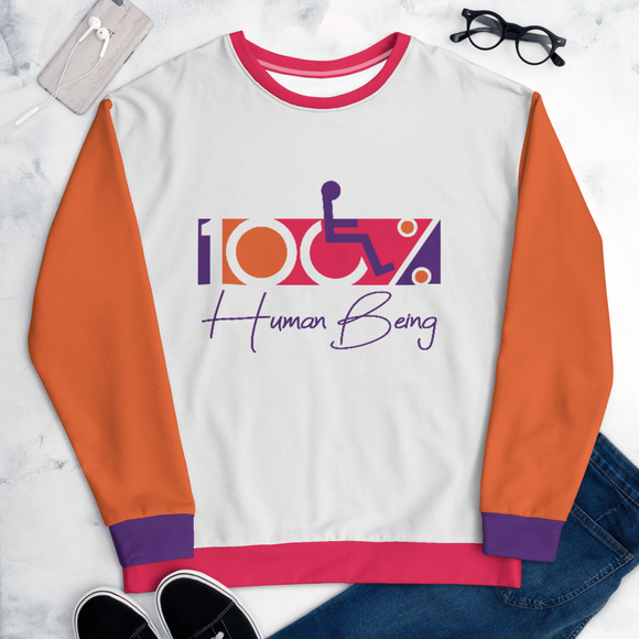 100% Human Being (Color Block) Unisex Sweatshirt