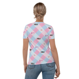 Disability Themed Small Patchwork (Women's Crew Neck T-shirt) Pastel Colors