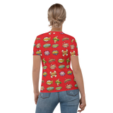 Not All Heroes Use Stairs (Women's Crew Neck T-shirt) Comic Book Speech Bubbles Pattern