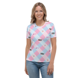 Disability Themed Small Patchwork (Women's Crew Neck T-shirt) Pastel Colors