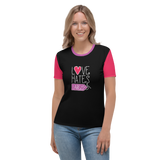 Love Hates Labels (Color Block Women's Crew Neck T-shirt)