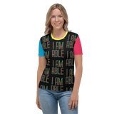 I am Able (Women's Color Block Crew Neck T-shirt)
