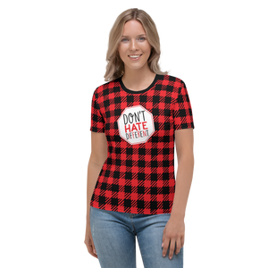 Don't Hate Different (Buffalo Plaid Women's Crew Neck T-shirt)