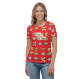 Not All Heroes Use Stairs (Women's Crew Neck T-shirt) Comic Book Speech Bubbles Pattern