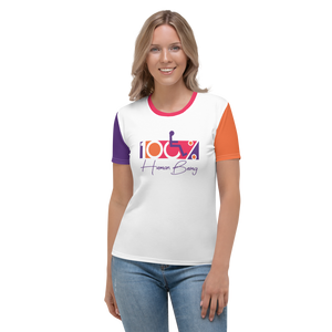100% Human Being (Color Block) Women's Crew Neck T-shirt