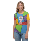 Hollywood Ableism: Person + Disability = Villain (Women's Crew Neck T-shirt Comic Pattern)