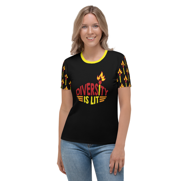 Diversity is Lit (Pattern - Women's Crew Neck T-shirt)