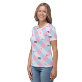 Disability Themed Small Patchwork (Women's Crew Neck T-shirt) Pastel Colors