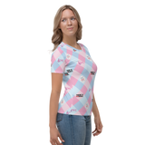 Disability Themed Small Patchwork (Women's Crew Neck T-shirt) Pastel Colors